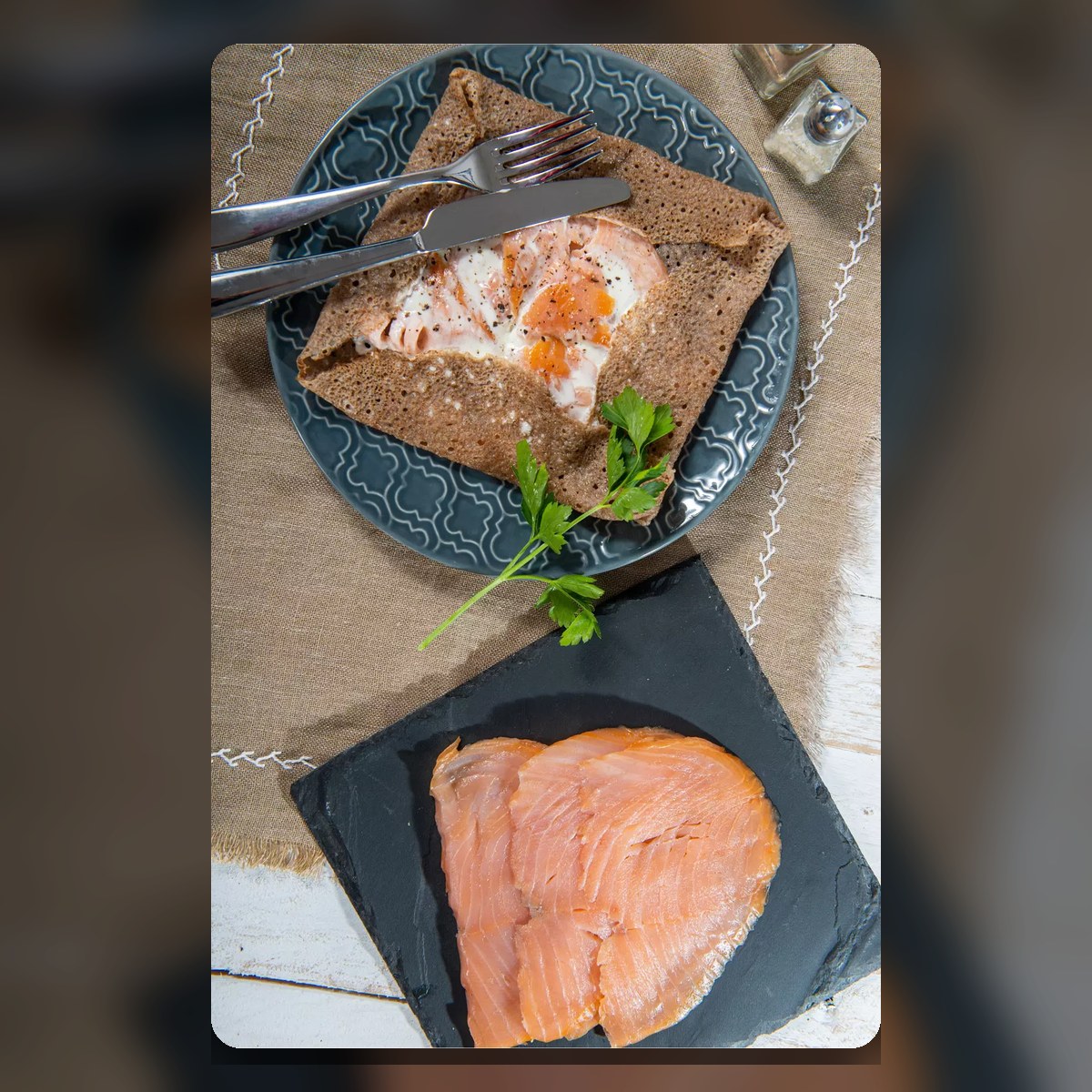 Galette Norvégienne au saumon fumé