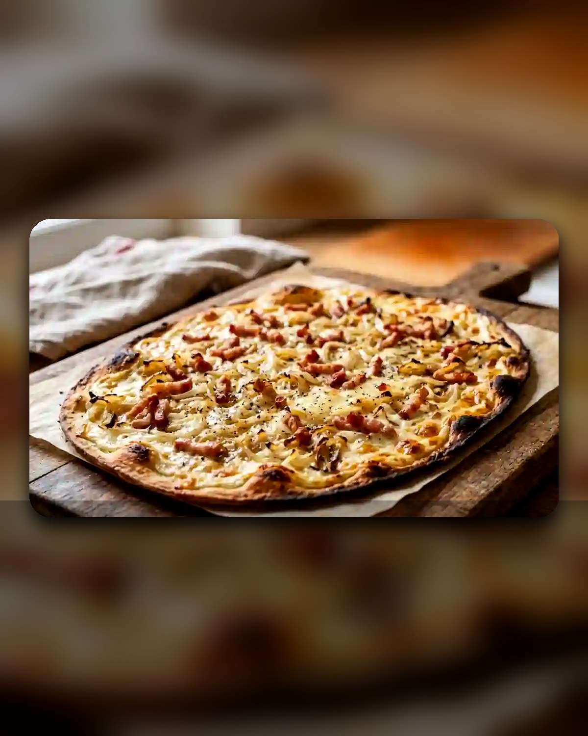 Tarte flambée alsacienne traditionnelle